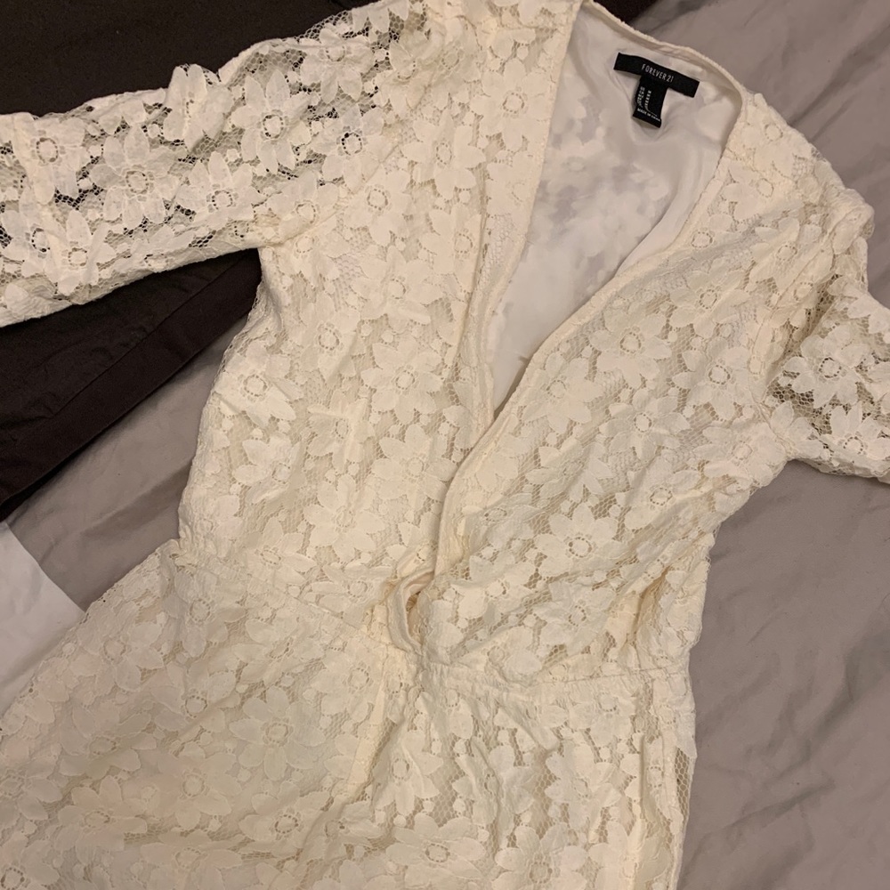 Forever 21 White Lace Romper